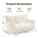 2-Person Bean Bag Sofa Chair, 63" Wide Corduroy with Memory Foam