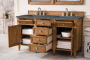 James Martin Brittany 60" Double Bathroom Vanity, Saddle Brown