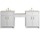 James Martin Bellshire 84" Double Bathroom Vanity, Bright White