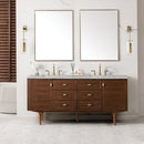James Martin Amberly 72" Dual Mount Double Bathroom Vanity, Mid-Century Walnut