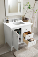 James Martin Palisades 36" Single Bathroom Vanity, Bright White