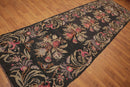 4'2''x13'5'' Vintage Hand Woven Turkish Kilim 100% Wool Runner Area Rug Charcoal