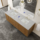 James Martin Laurent 72" Dual Mount Double Bathroom Vanity, Honey Oak