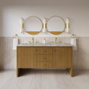 James Martin Hudson 60" Double Bathroom Vanity, Honey Oak