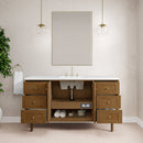 James Martin Laurent 60" Dual Mount Single Bathroom Vanity, Honey Oak