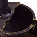 2 Tiers Outdoor Barrel Waterfall Fountain with Pump by LJGDeals