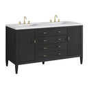 James Martin Myrrin 60" Double Bathroom Vanity, Carbon Oak