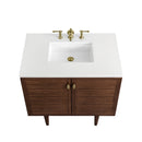 James Martin Amberly 36" Dual Mount Single Bathroom Vanity, Mid-Century Walnut