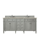 James Martin Brittany 72" Double Bathroom Vanity, Urban Gray