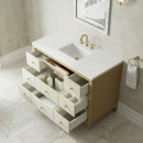 James Martin Celeste 48" Single Bathroom Vanity, Sunwashed Oak with Embossed Shagreen Drawer Fronts