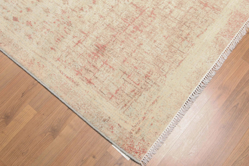 6' x 9' Hand Knotted Industrial Chic 100% Wool Area rug Aqua