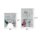 Boston Design 2 Piece Bathroom Rugs Set | Mutlicolor