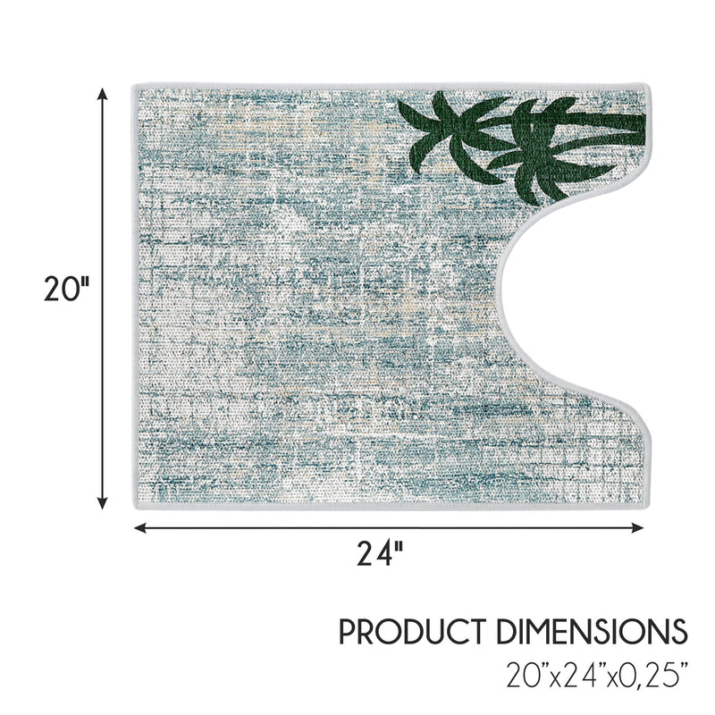 Miami Design U Shape Bathroom Rug | 20”x24" | Multicolor