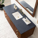 James Martin Amberly 60" Dual Mount Single Bathroom Vanity, Mid-Century Walnut