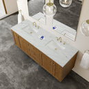 James Martin Laurent 72" Dual Mount Double Bathroom Vanity, Honey Oak