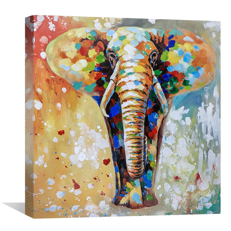 Painted Elephant Oil Painting