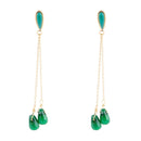 Palios Green Onyx Cascade Post Earrings