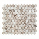 Palissandro Marble 2" Hexagon Polished on 12" x 12" Mesh Mosaic Tile