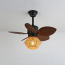 Palm Leaf Hemp Rope Ceiling Fan Light