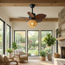 Palm Leaf Hemp Rope Ceiling Fan Light