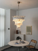 Palm Leaves Transparent Glass Chandelier