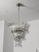 Palm Leaves Transparent Glass Chandelier