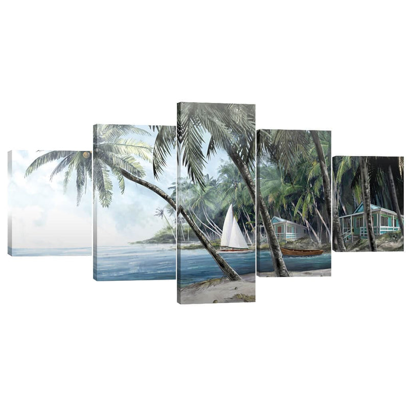 Palm Tree Escape Canvas - 5 Panel