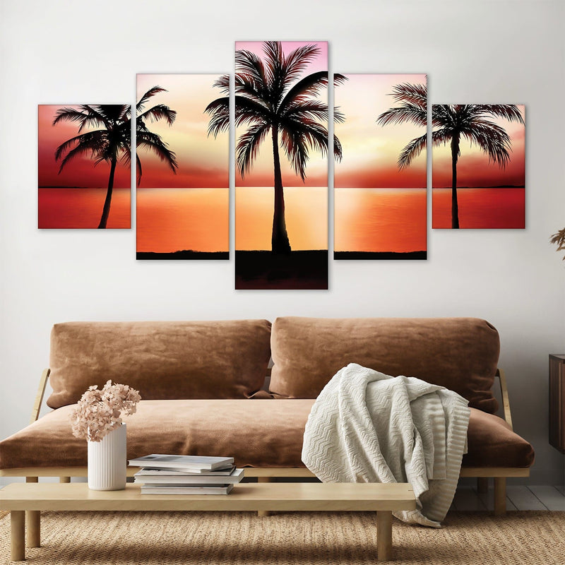 Palm Tree Horizon Canvas - 5 Panel