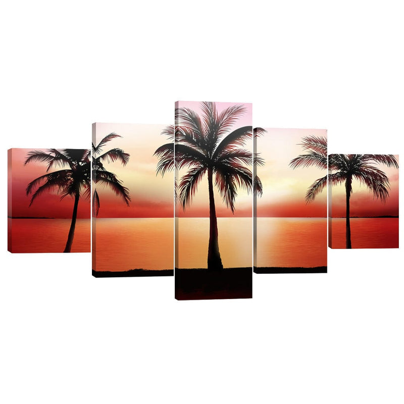 Palm Tree Horizon Canvas - 5 Panel