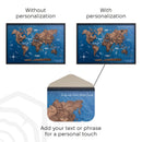 3D Wooden Panel World Map - Dark Walnut