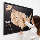 3D Wooden USA Map on Board Gold