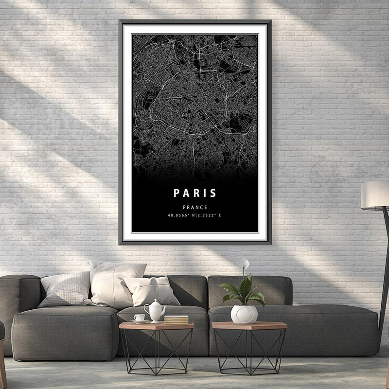 Paris Black Canvas