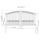 [12-18FT] Heavy-Duty Paris-Style Steel Premium Dual-Swing Driveway Gate (SAK97031)