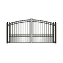 [12-18FT] Heavy-Duty Paris-Style Steel Premium Dual-Swing Driveway Gate (SAK97031)