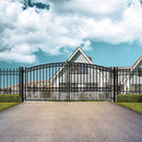[12-18FT] Heavy-Duty Paris-Style Steel Premium Dual-Swing Driveway Gate (SAK97031)