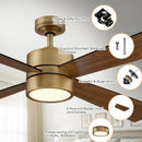 52" Bucholz Industrial Ceiling Fan with Dimmable LED Light