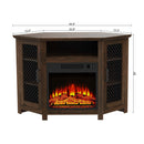 45" Corner Electric Fireplace TV Stands Console Table Insert 18" Electric Fireplace with 2 Metal Mesh Doors