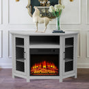 45" Corner Electric Fireplace TV Stands Console Table Insert 18" Electric Fireplace with 2 Metal Mesh Doors