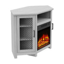 45" Corner Electric Fireplace TV Stands Console Table Insert 18" Electric Fireplace with 2 Metal Mesh Doors