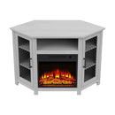 45" Corner Electric Fireplace TV Stands Console Table Insert 18" Electric Fireplace with 2 Metal Mesh Doors