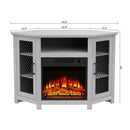 45" Corner Electric Fireplace TV Stands Console Table Insert 18" Electric Fireplace with 2 Metal Mesh Doors