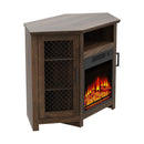 45" Corner Electric Fireplace TV Stands Console Table Insert 18" Electric Fireplace with 2 Metal Mesh Doors