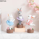 GobekUsa Ballet Rabbit Dancer Sculpture - Cute Ballerina Statue for Modern Desk Decor