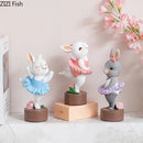 GobekUsa Ballet Rabbit Dancer Sculpture - Cute Ballerina Statue for Modern Desk Decor