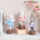 GobekUsa Ballet Rabbit Dancer Sculpture - Cute Ballerina Statue for Modern Desk Decor