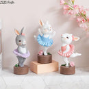 GobekUsa Ballet Rabbit Dancer Sculpture - Cute Ballerina Statue for Modern Desk Decor