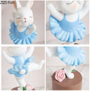 GobekUsa Ballet Rabbit Dancer Sculpture - Cute Ballerina Statue for Modern Desk Decor