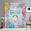 Pastel blue bunny easter curtains with pole pocket for living rooms by Decorbites