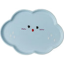 Pastel blue cloud tulip cartoon dog ceramic plate dining room tableware by Decorbites