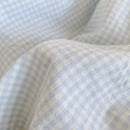 GobekUsa Blue Pink Lattice Bedding Set: Princess Ruffles Bow, 100% Cotton Quilt Cover, Sheet, Pillowcases